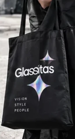 Tote bag negra Glassitas