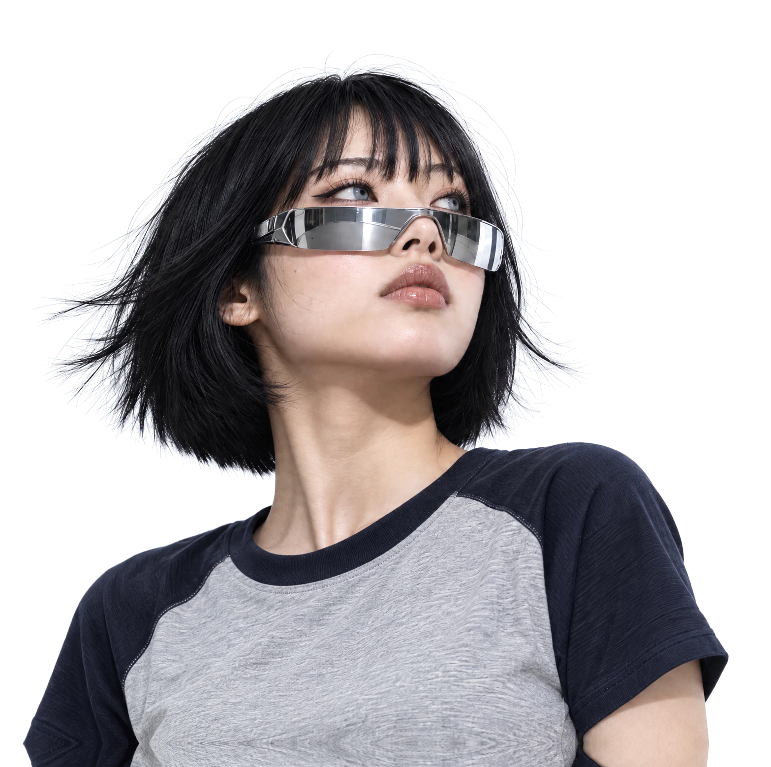 La chica con gafas de visor espejado