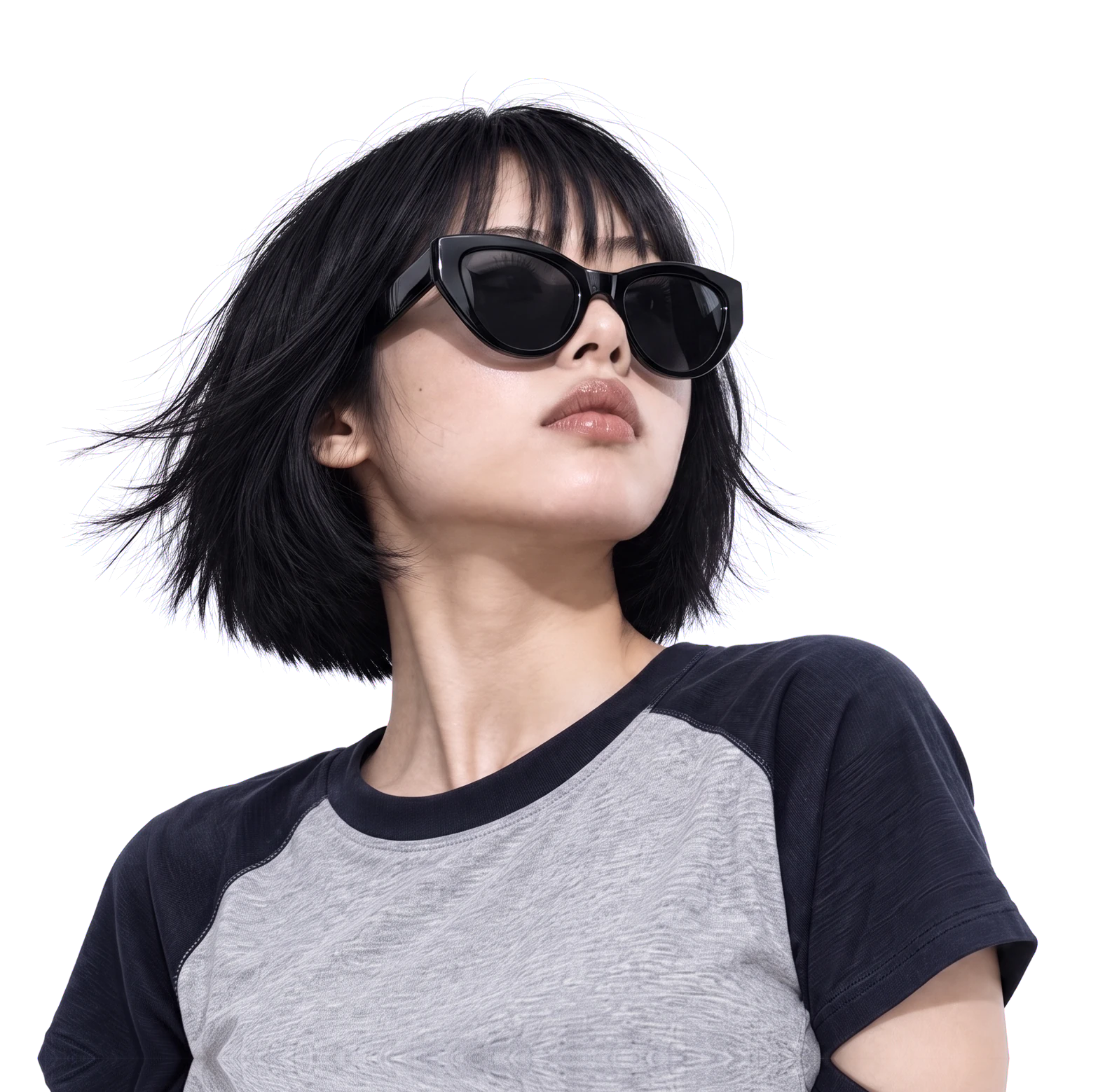 La chica con gafas cat-eye negras
